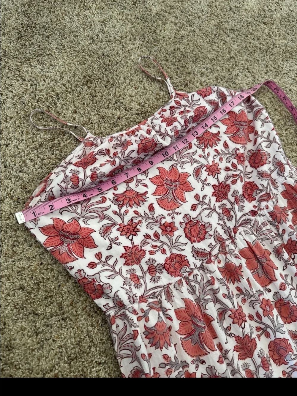 Madison Mathews 100% Cotton Pink Floral Maxi Dress size XS/Small - Picture 10 of 12